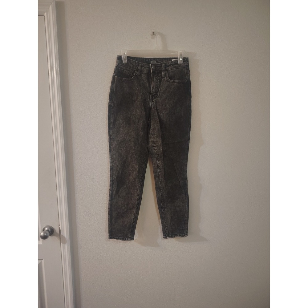 Old Navy OG Straight High Rise Acid Wash Charcoal Grey Jeans‎ Womens Size 2